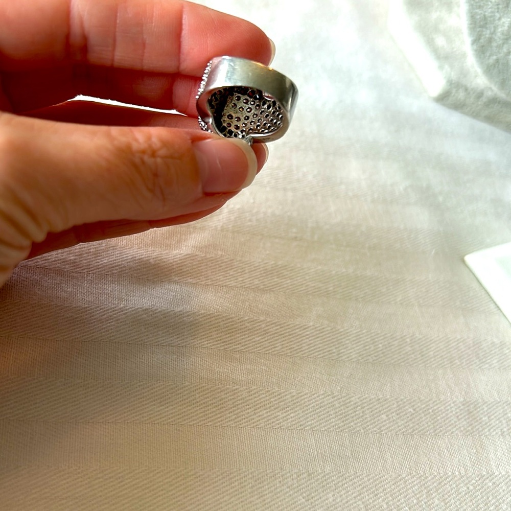 Vintage Silver Diamond Buckle Ring Size 5 - Picture 7 of 9